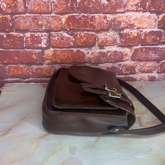 Vintage Letisse Walnut Brown Leather Courier Messenger Crossbody Bag - Picture 5 of 9